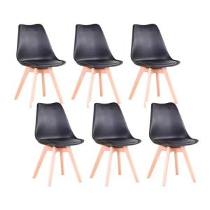 TTATC Pack de 6 Sillas de Comedor con Patas de Madera Maciz…