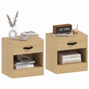HOMCOM Pack de 2 Mesitas de Noche Mesillas de Noche Dormito…