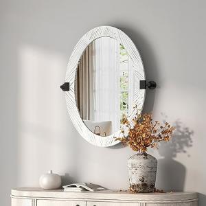 COGOOD Espejo de baño pivotante – 28 x 24 pulgadas, espejo…