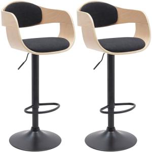 CLP Set De 2 Taburetes De Bar Kingston En Polipiel o Tela I…