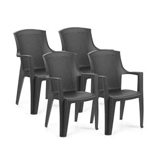 Pack de 4 Sillas Apilables Exterior, Sillas Polipropileno,…