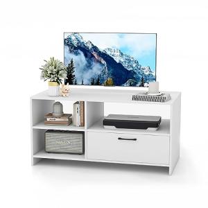 KOMFOTTEU - Mueble de TV de madera con cajón, mesa de TV co…