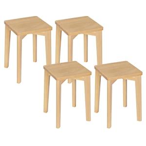 WOLTU Taburete de Madera Maciza, Silla Tocador Cuadrado Res…