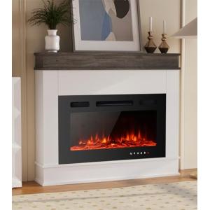 MachenFlame 30" Ultra-Delgada Chimenea eléctrica Chimenea d…