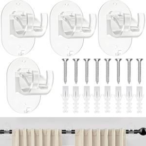 Soporte Barra Cortina Sin Taladrar Paquete de 4 Soportes pa…