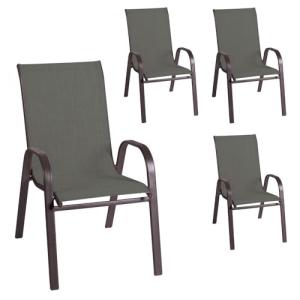 LOLAhome Pack de 4 sillas de jardín Neila de Acero y Textil…