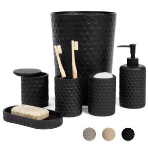zccz Juego de Accesorios de Baño de 6 Piezas, Soporte Cepil…