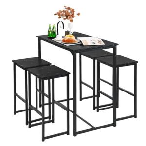 ZZINOKE Mesa Alta Cocina con Taburetes, Conjunto Mesa y Sil…