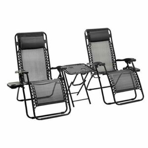 Amazon Basics sillas con gravedad cero y mesa auxiliar, Paq…