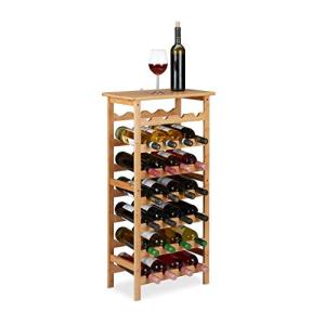 Relaxdays Botellero Vino Bambú, Mueble 28 Botellas, Vertica…