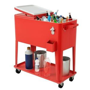 COSTWAY 76L Carrito Nevera con Ruedas, Carro de Bebidas Ref…