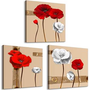 murando - Cuadro en Lienzo Amapolas 120x40 3 piezas - Impre…