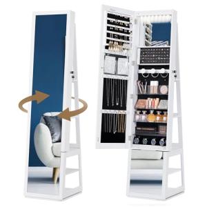 Hzuaneri Armario Joyero 16 LEDs, 160cm Organizador de Pie p…