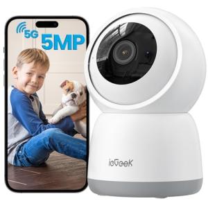 ieGeek 5MP Camara Vigilancia WiFi Interior 2.4/5GHz 360° PT…