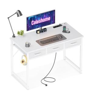 Coleshome Escritorio con Cajones, 100x48 cm Mesa Escritorio…