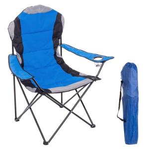 LOLAhome Silla Plegable de Camping de Acero y Lona con tapi…