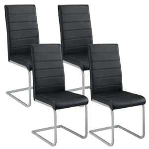 Juskys Juego de 4 sillas oscilantes Vegas - Silla de Comedo…