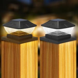 DAJASD 2 Piezas Luz De Tapa De Poste Solar, Lámpara Solar D…