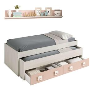 Habitdesign – Cama Doble Juvenil con 2 Cajones y Estante, C…