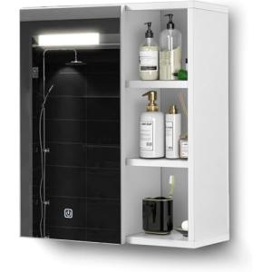 TUKAILAi Armario con espejo de baño con luces LED, 1 puerta…