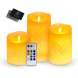 UCAMP 3 Velas Led,Velas Led Efecto Llama,Pack de 3 Velas El…