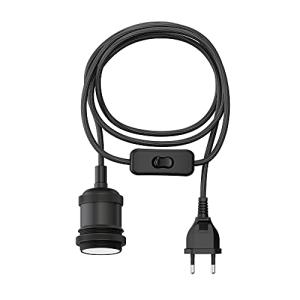 ledscom.de Cable textil RETRA, enchufe, interruptor, negro,…