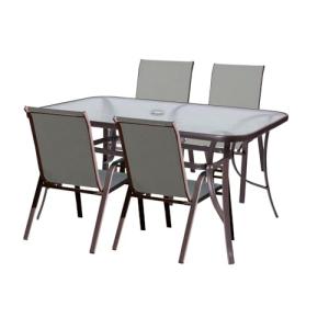 LOLAhome Conjunto jardín Mesa Neila y 4 Sillas | Acero anti…