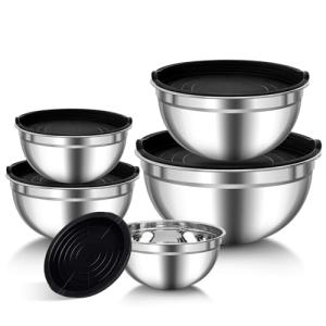 Cuencos para mezclar, 5 piezas Ensaladera de Acero Inoxidab…
