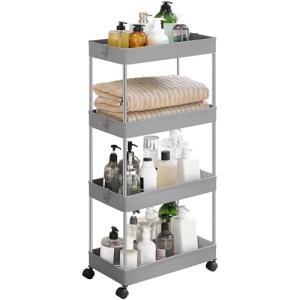 SONGMICS Carro de Almacenamiento de 4 Niveles, Carrito con…