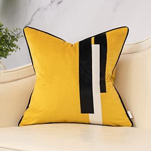 Yangest Funda de almohada decorativa de terciopelo amarillo…