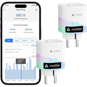 meross Enchufe Inteligente Matter con Consumo de Energía, 1…