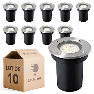 Europalamp – Lote de 10 focos empotrables de suelo redondos…