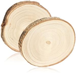 COM-FOUR® 2X Disco de árbol de Madera Maciza con Corteza pa…