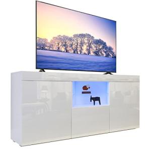 Dripex Mueble bajo para TV con iluminación LED, color blanc…