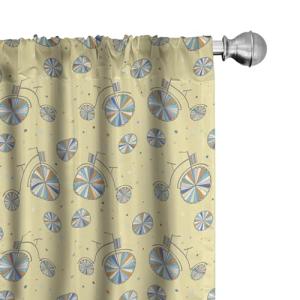 ABAKUHAUS Retro Juego de 2 Paños Cortinas, Las Bicicletas c…