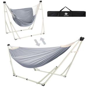 Anyoo Hamaca y Silla Hamaca de Algodón con Soporte Plegable…