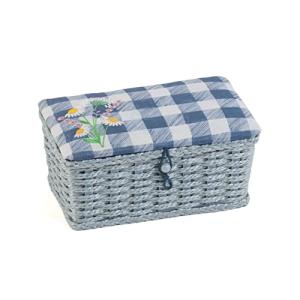 Hobby Gift Caja de coser, pequeña, cesta tejida, tapa borda…