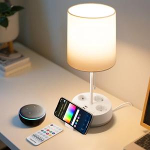 Aigostar- Lamparas de Mesita de Noche Inteligente Compatibl…