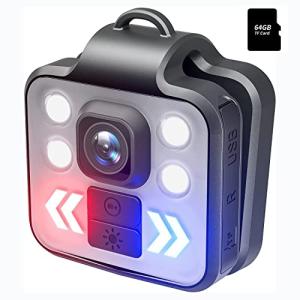SRIKEKL Mini cámara corporal portátil de 1080P con linterna…