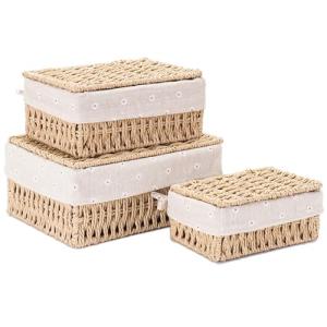 Kongming Cesta Mimbre, 3 piezas Cajas Almacenaje Bohemia De…