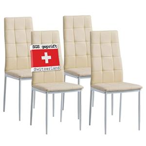 Albatros silla de comedor Rimini, set de 4, beige, SGS prob…