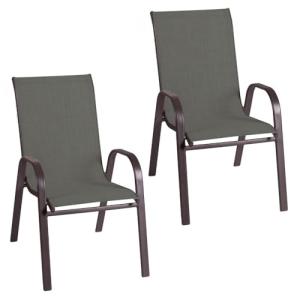 LOLAhome Pack de 2 sillas de jardín Neila de Acero y Textil…
