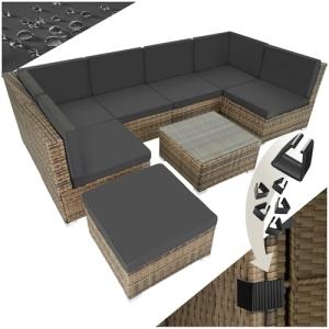 TecTake® Conjunto Jardín de Ratán con Cojines, Conjunto Ter…