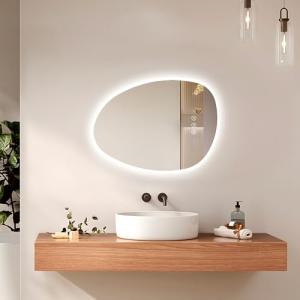 EMKE Espejo de Baño, 75 x 55 cm, Espejo Anti-Vaho, Interrup…