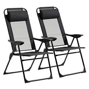 Outsunny Conjunto de 2 Sillas de Camping Plegables Sillas d…