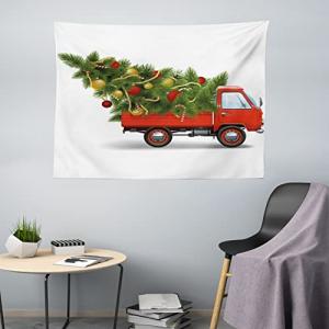 ABAKUHAUS Navidad Tapiz de Pared, Camión De Navidad Y Árbol…