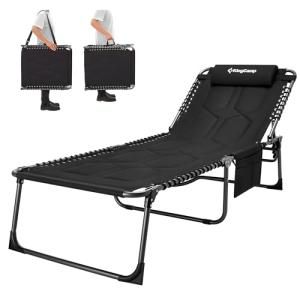 KingCamp XXL Tumbona Plegable Acolchada con 5 Posiciones So…
