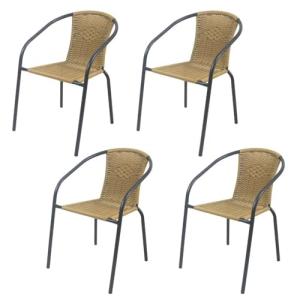 LOLAhome Pack 4 sillas Jardín Exterior | Sillon Ratan Natur…