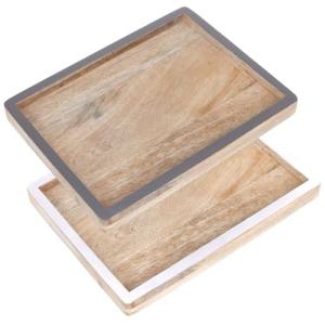 COM-FOUR® Bandeja 2X de Madera de Mango - Tablero Decorativ…