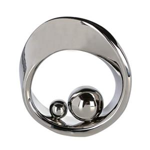 Hermosa Escultura SPIN plata cerámica con 2 plateadas Bolas…